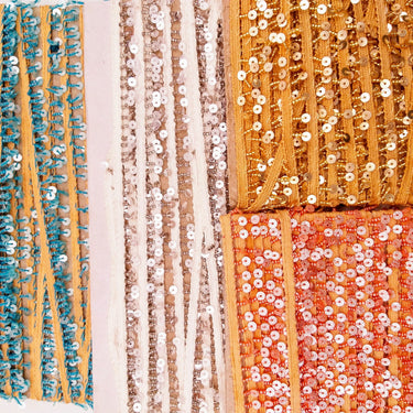 Brown Beaded Sequins Fringe Trim, Craft Ribbon Christmas Trimming, Trim By 3 Yards Decorative Trim